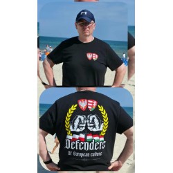 Koszulka patriotyczna męska czarna Polska Węgry - Grafika patriotyczna