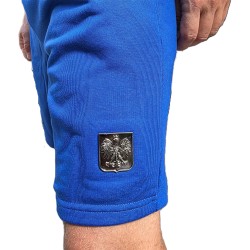 Szorty Patriotyczne Niebieskie z Orłem | Spodenki z Kieszeniami na Suwak