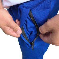 Szorty Patriotyczne Niebieskie z Orłem | Spodenki z Kieszeniami na Suwak