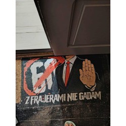wycieraczka przed drzwi z nadrukiem anty 60, jebać kapusi, STOP 60