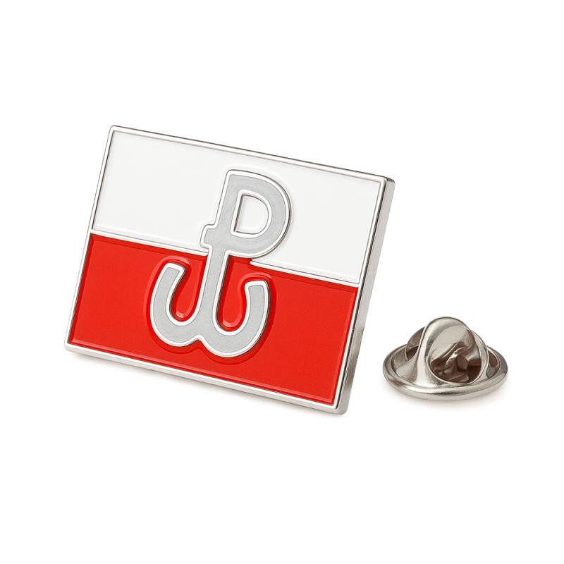 Pins patriotyczny - Polska Walcząca na Fladze Polski