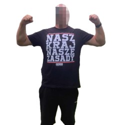 Koszulka NASZ KRAJ NASZE ZASADY czarna