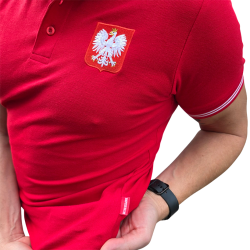 Koszulka czerwona POLO FLAGA POLSKI