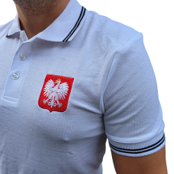 Biała koszulka polo - Godło Polski