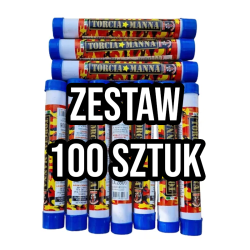Niebieska Raca Torcia Manna - Zestaw 100 sztuk