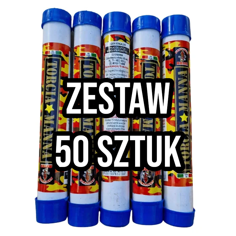 Niebieska Raca Torcia Manna - Zestaw 50 sztuk