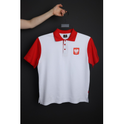 Koszulka polo Polska biało-czerwona z orłem | Imperium