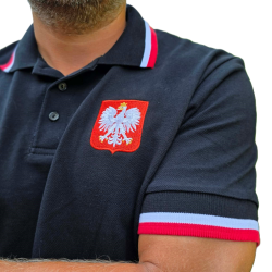 Koszulka polo Polska czarna z orłem | Imperium