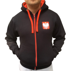 Bluza patriotyczna Polska z Orłem - czarna rozpinana | Imperium