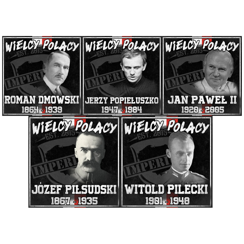 Vlepki Patriotyczne Wielcy Polacy - ZESTAW