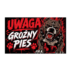 Wycieraczka „Uwaga, groźny pies” z nadrukiem | Imperium