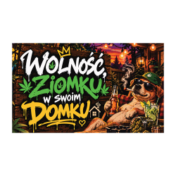 Wycieraczka „Wolność ziomku w swoim domku” – kolorowy wzór z psem | Imperium
