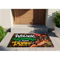 Wycieraczka „Wolność ziomku w swoim domku” – kolorowy wzór z psem | Imperium