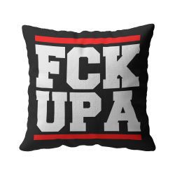 Poduszka „FCK UPA” - czarna z białym napisem | Imperium