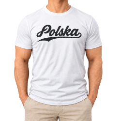 Koszulka Polska biała z czarnym napisem | Imperium