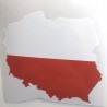 Naklejka na auto kontury Polski bialo-czerwone
