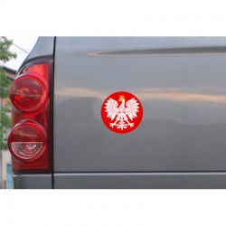 Naklejka samochodowa Orzeł na czerwonym tle