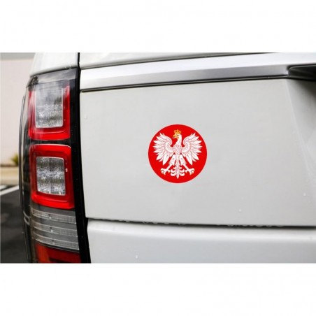 Naklejka samochodowa Orzeł na czerwonym tle