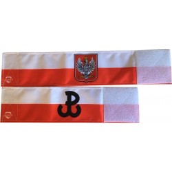Opaska na ramię ORZEŁ II RP biało czerwona