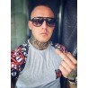 Koszulka szara ANTY 60-tka SLIM FIT kieszonka