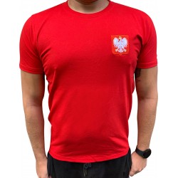 Czerwona koszulka Polska z Godłem