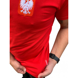 Czerwona koszulka Polska z Godłem