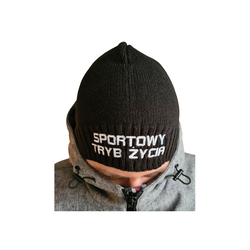 Czarna czapka zimowa Sportowy Tryb Życia