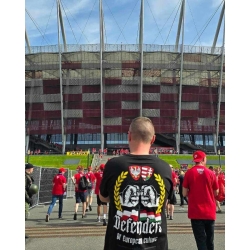 Koszulka patriotyczna męska czarna Polska Węgry - Grafika patriotyczna