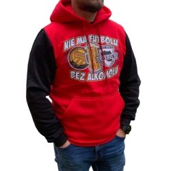 Dwukolorowa bluza z kapturem NIE MA FUTBOLU BEZ ALKOHOLU