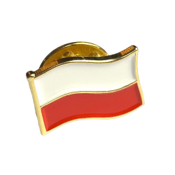 Pins patriotyczny - flaga Polski falista