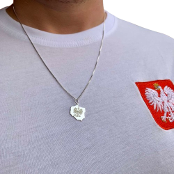 Srebrny łańcuszek Orzeł POLSKA - 55 cm