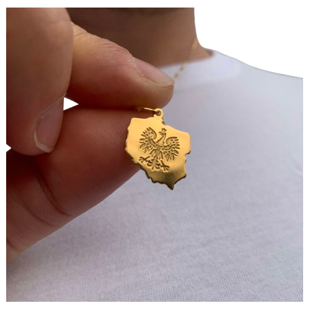 Złoty łańcuszek Orzeł POLSKA - 55 cm
