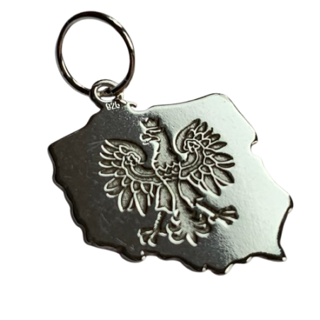 Srebrna zawieszka Orzeł POLSKA