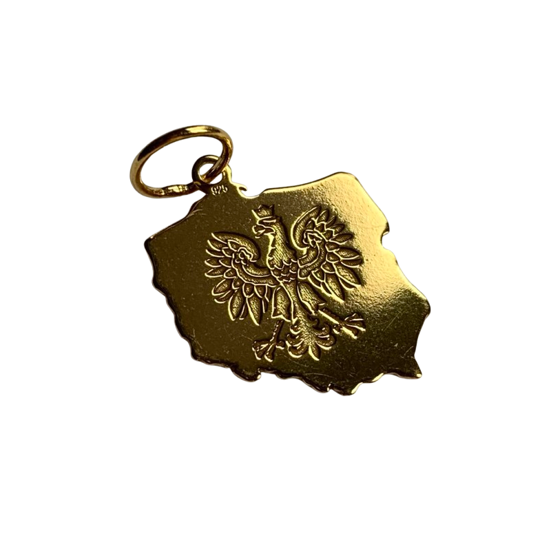 Złota zawieszka Orzeł POLSKA