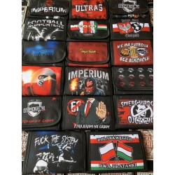 Portfel POLISH FANS HOOLIGANS, portfel kibicowski, czarny portfel sportowy
