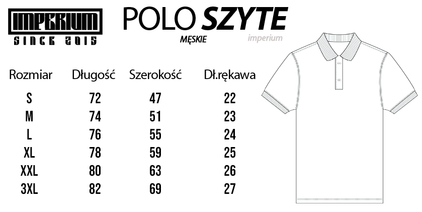tabela rozmiarów koszulka polo