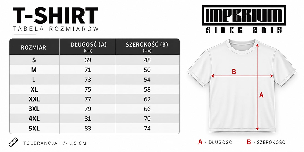 tabela rozmiarów koszulka