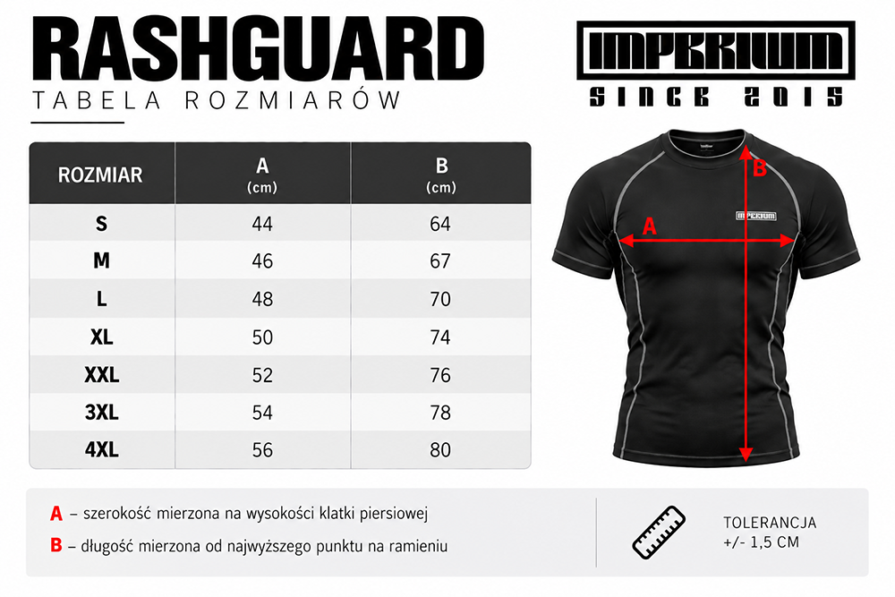 tabela rozmiarów rashguard